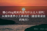 糖心Vlog相关内容为什么让人误判：从媒体素养小工具说起（最容易误会的地方）