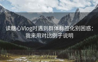 读糖心Vlog时遇到群体标签化别困惑：我来用对比例子说明