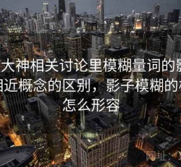推特大神相关讨论里模糊量词的影子：和相近概念的区别，影子模糊的样子怎么形容
