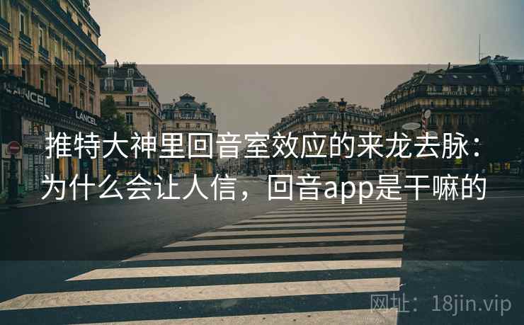 推特大神里回音室效应的来龙去脉：为什么会让人信，回音app是干嘛的
