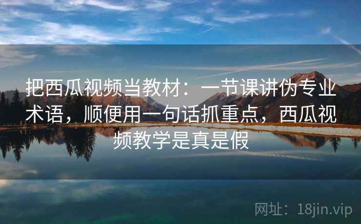把西瓜视频当教材：一节课讲伪专业术语，顺便用一句话抓重点，西瓜视频教学是真是假