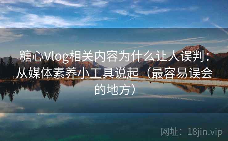 糖心Vlog相关内容为什么让人误判：从媒体素养小工具说起（最容易误会的地方）